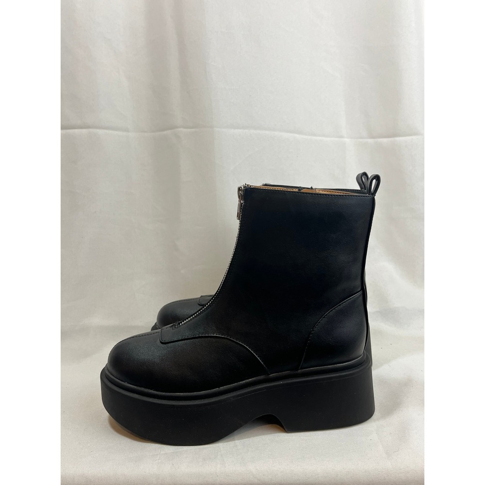 Wild Fable Womens Black Front Zip Platform Ankle Boots Size 6 NEW